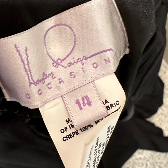 Hayley Paige - Black long gown one shoulder special occasion dress. NWT size 14 - Picture 10 of 10